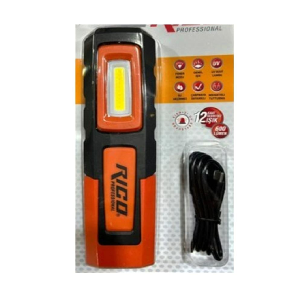 RICO 013-RC0031 Şarjlı Mıknatıslı Led Çalışma Lambası 600 Lümen