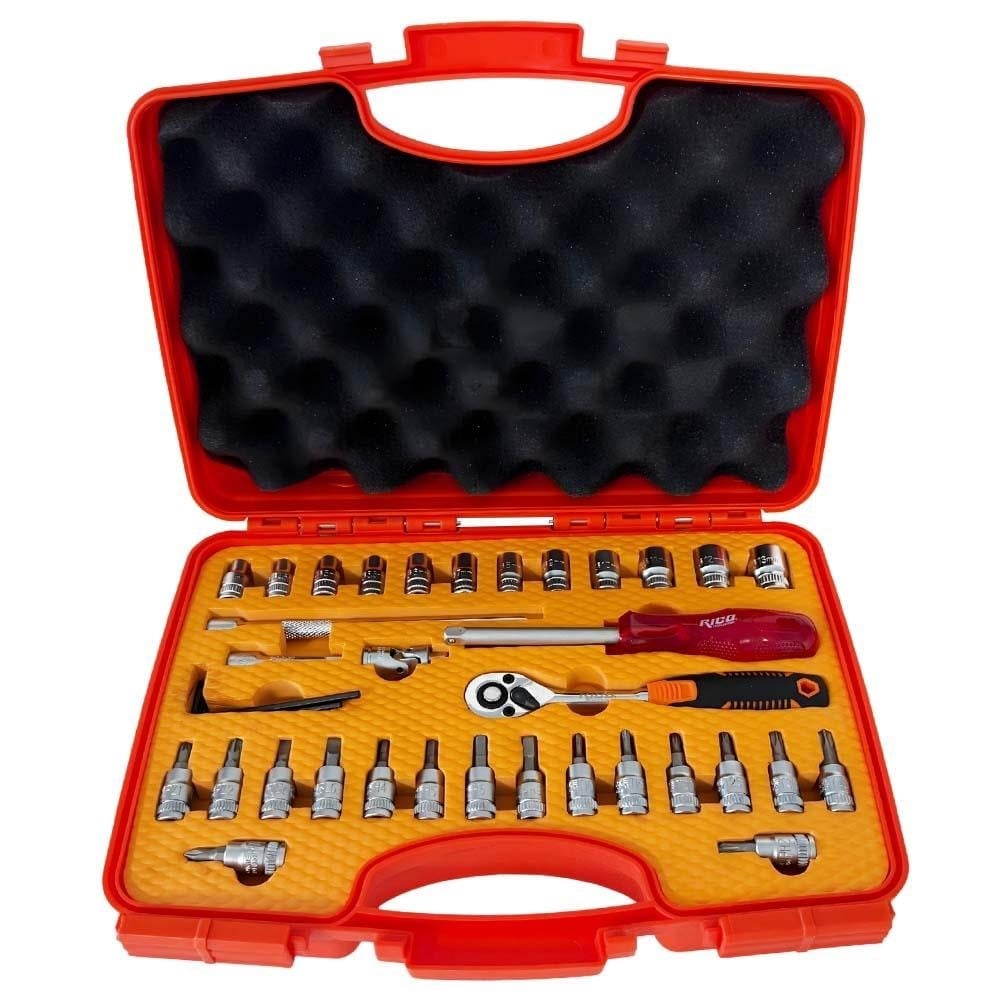 RICO 007-RC4512 1/4 Altı Köşe Lokma Takımı ve Bits Uç Seti 40 Parça