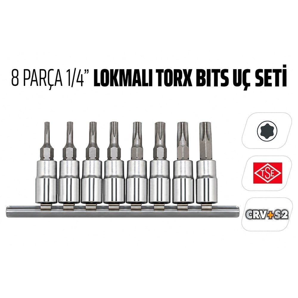 RICO 1/4 Lokmalı Torx Uç 8 Parça