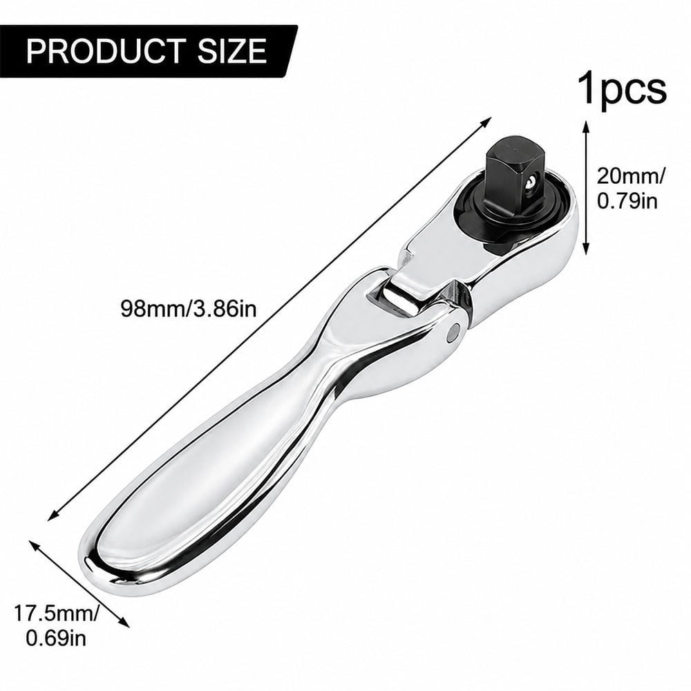RICO 007-RC2009 1/4 Mafsallı Lokma Cırcır Kolu 72 Diş Mini 2 in 1