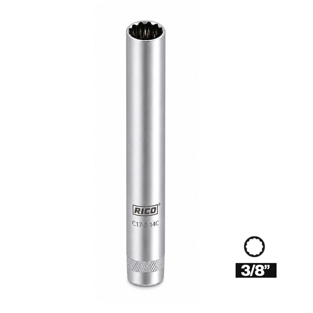 RICO 007-RC2998 3/8 On İki Köşe Buji Lokması 14 mm Uzun 25 Cm
