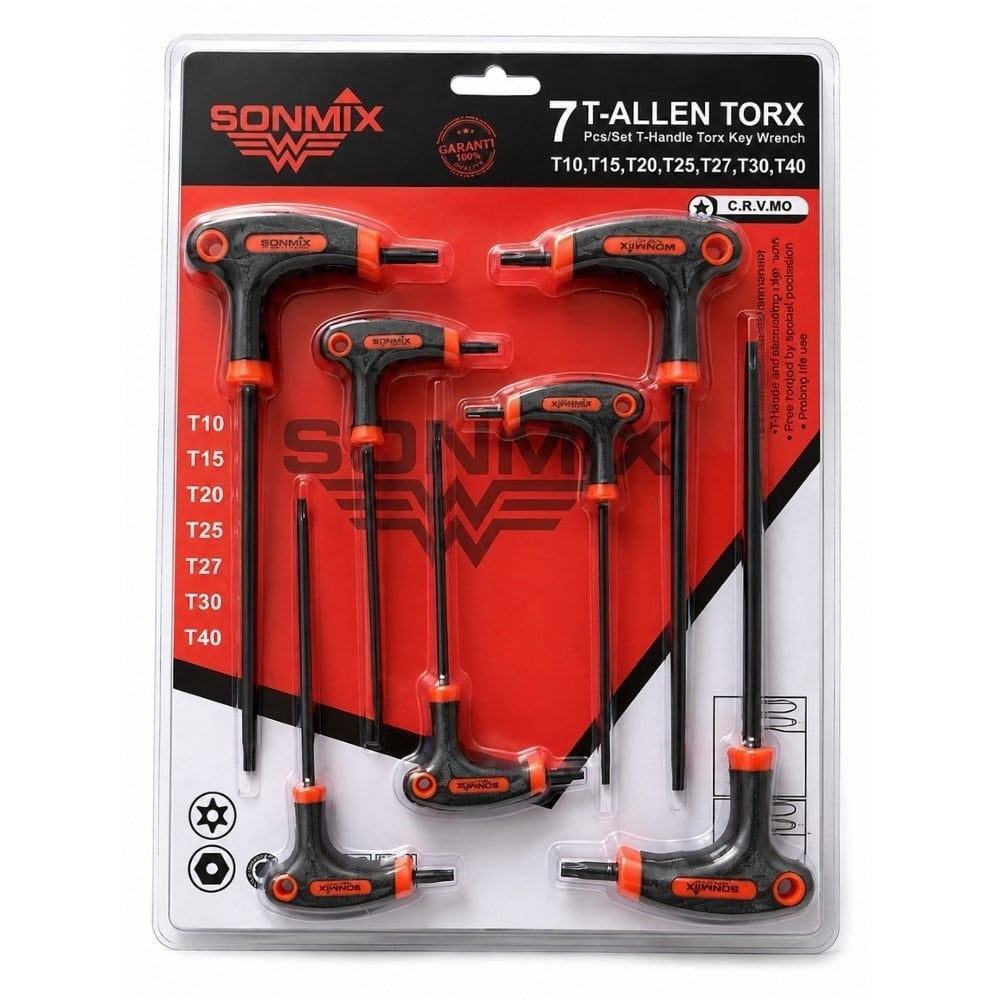 SONMIX SNX-254 T Saplı Torx Allen Anahtar Takımı 7 Parça