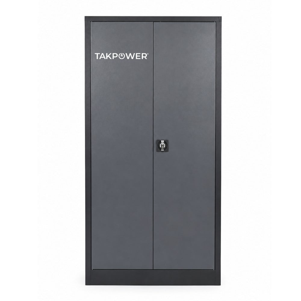 TAKPOWER 2 Kapaklı Metal Dolap - 198 Lik Dosya Dolabı Antrasit Gri