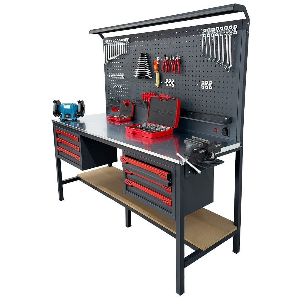 TAKPOWER 2 Metre Dolu Takım Tezgahı 6 Çekmeceli Premium