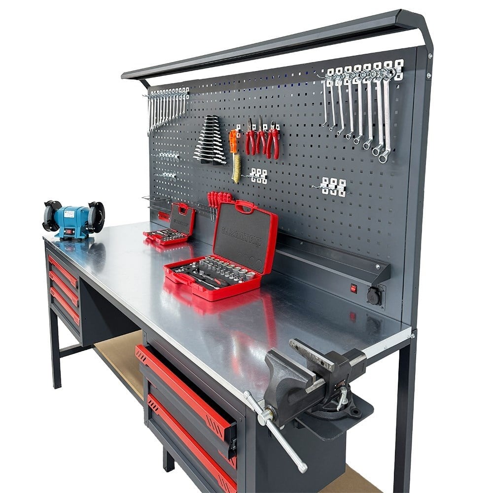 TAKPOWER 2 Metre Dolu Takım Tezgahı 6 Çekmeceli Premium