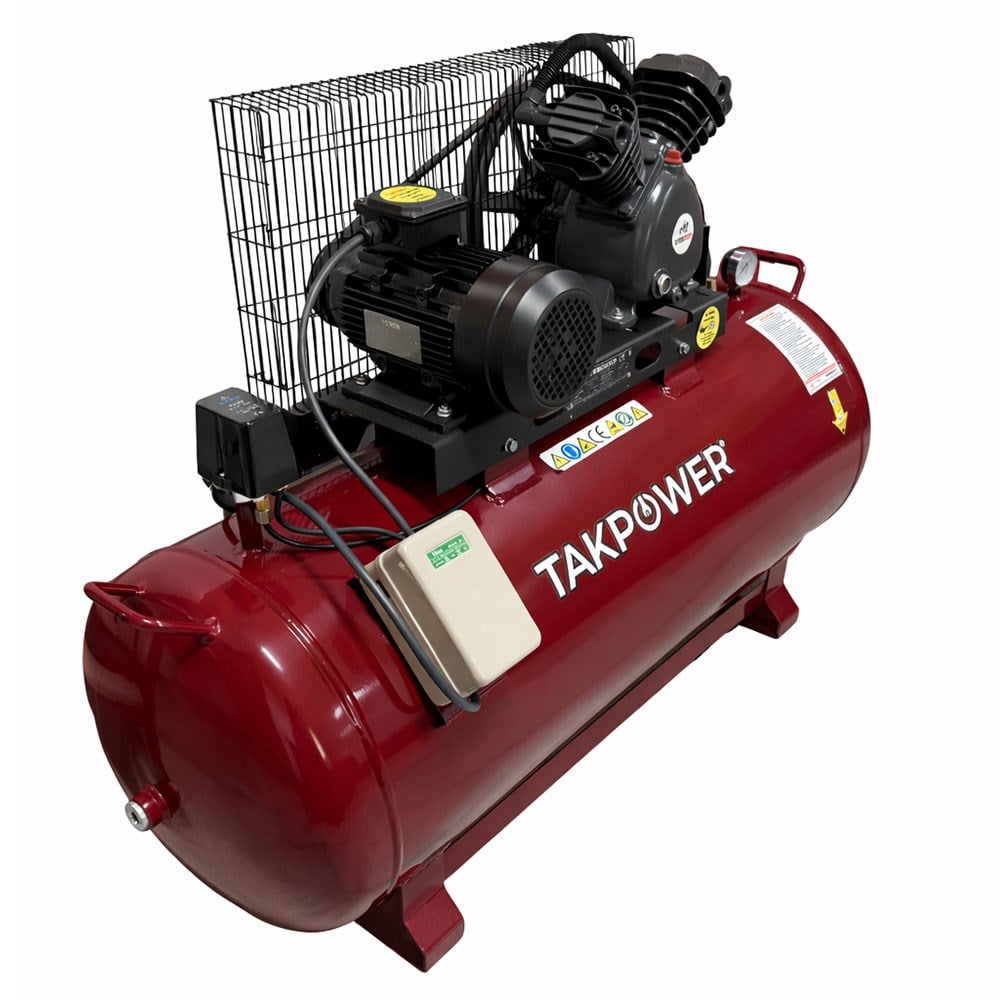 TAKPOWER 200 LT Çift Piston Hava Kompresörü 8 Bar 220V