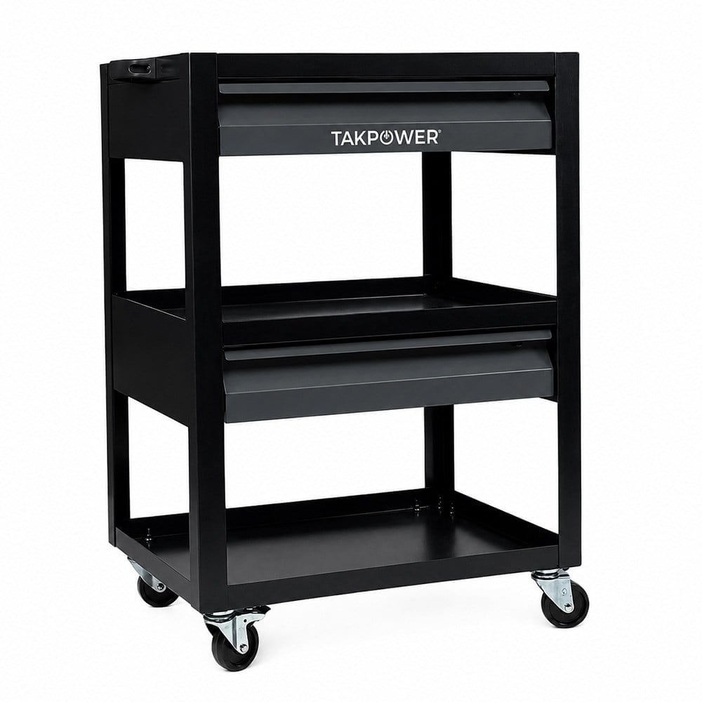 TAKPOWER TAR4409-A 3 Gözlü 2 Çekmeceli Parça Taşıma Arabası Antrasit