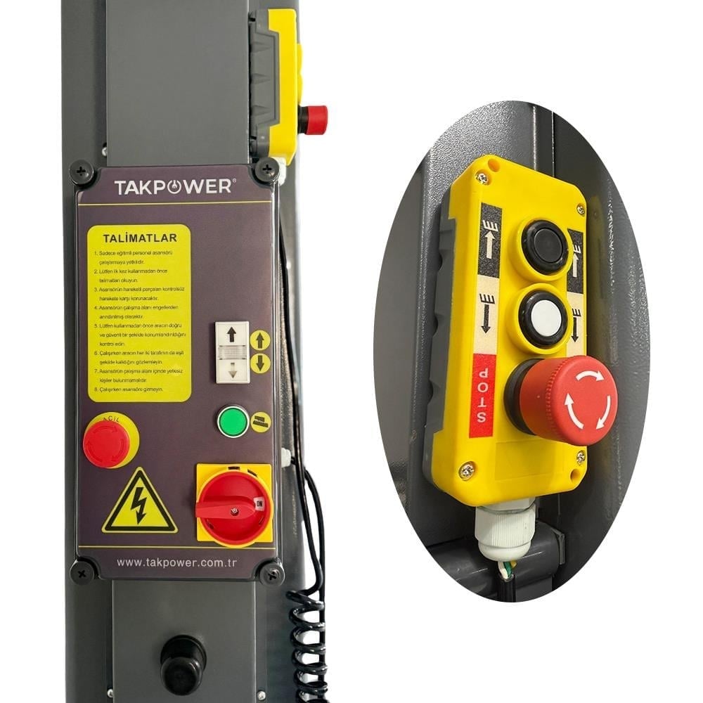 TAKPOWER 4 Ton İki Sütunlu Şaseli Tam Otomatik Araç Kaldırma Lifti