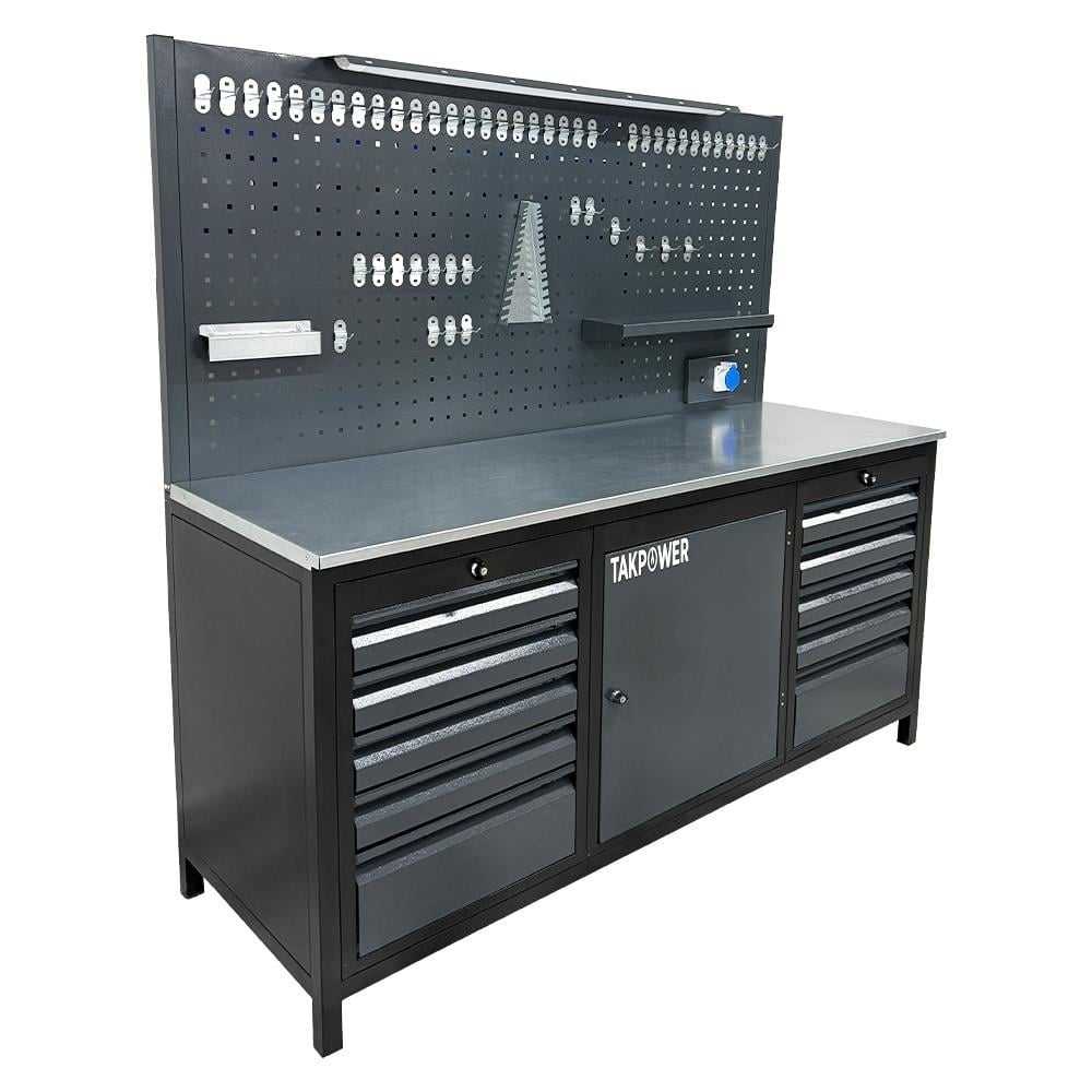TAKPOWER TTR4410 2 Metre Takım Tezgahı 10 Çekmeceli 1 Dolaplı
