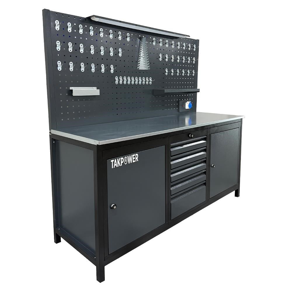 TAKPOWER TTR4411 2 Metre Takım Tezgahı 5 Çekmeceli 2 Dolaplı