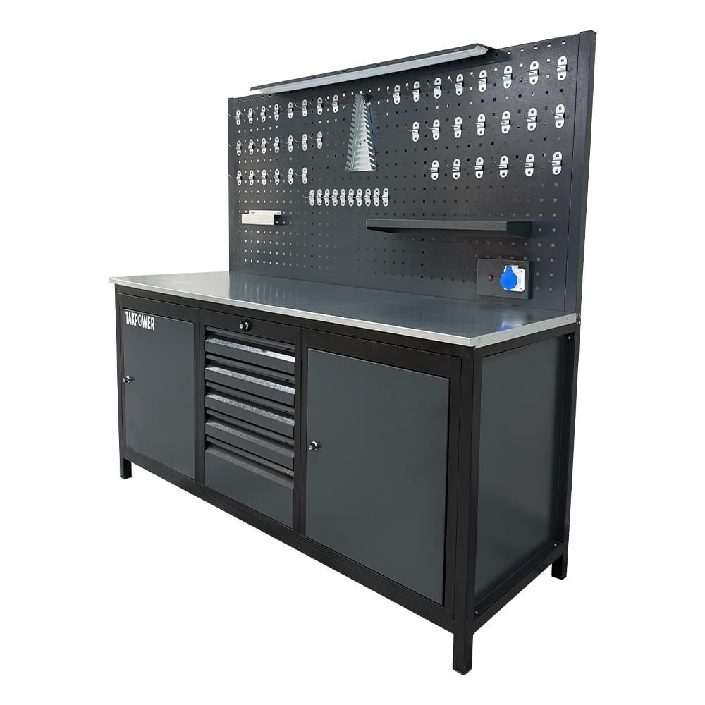 TAKPOWER TTR4411 2 Metre Takım Tezgahı 5 Çekmeceli 2 Dolaplı