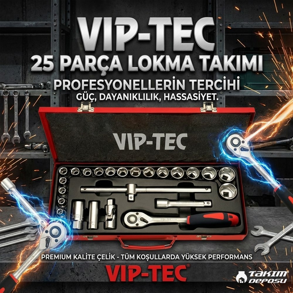 VIP-TEC 1/2 Altı Köşe Lokma Takımı 25 Parça