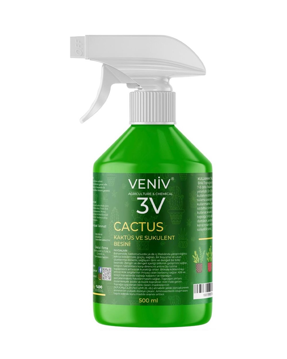 3V Cactus Kaktüs & Sukulent Besini 500 ml