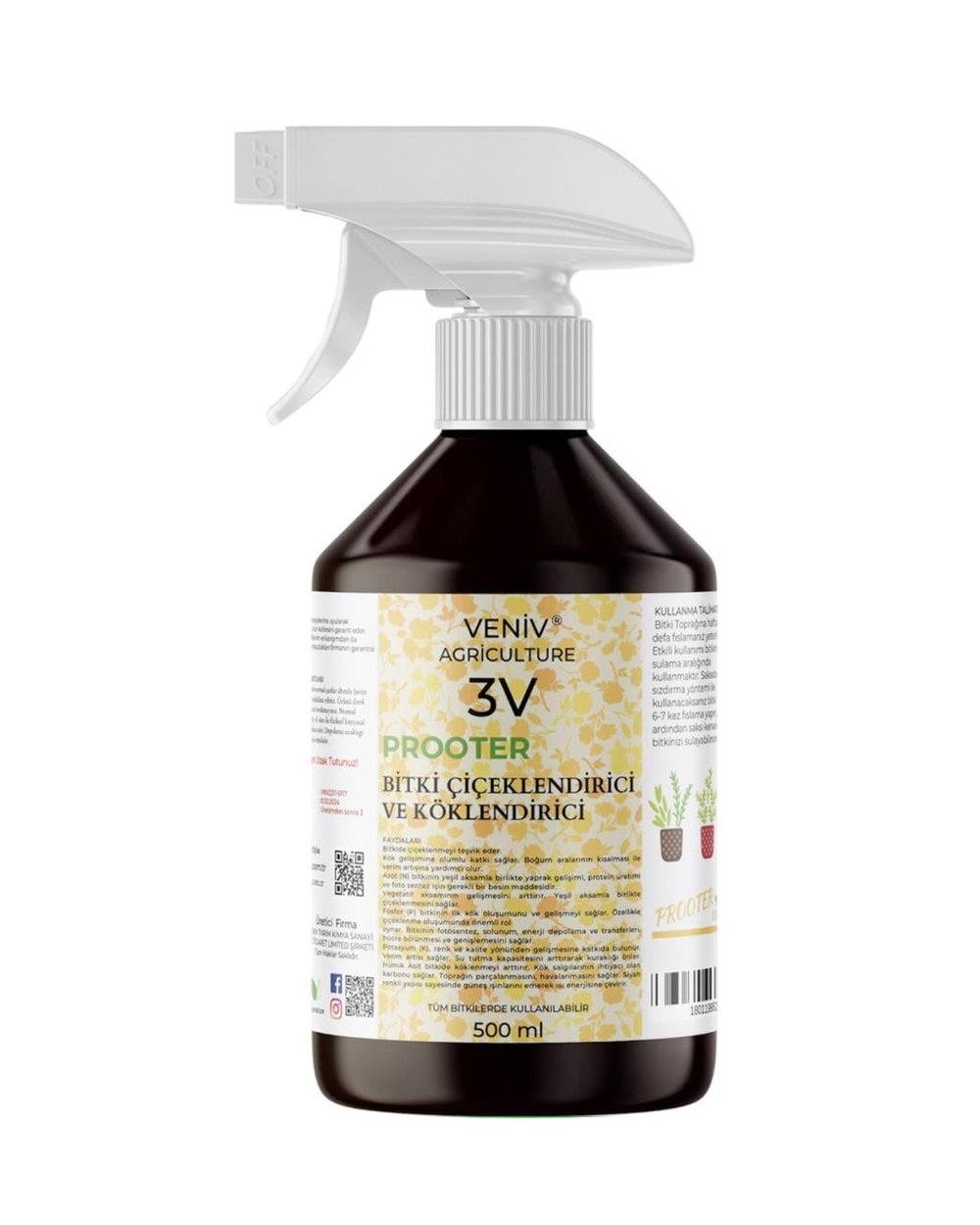 3V Prooter 500 ml Köklendirici & Çiçeklendirici Bitki Besini 