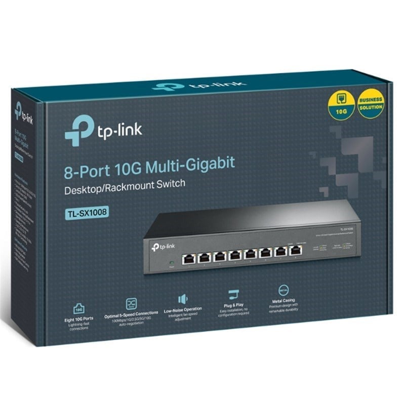 TP-LINK TL-SX1008 8 PORT 10GIGABIT METAL KASA YÖNETİLEMEZ RACKMOUNT SWITCH