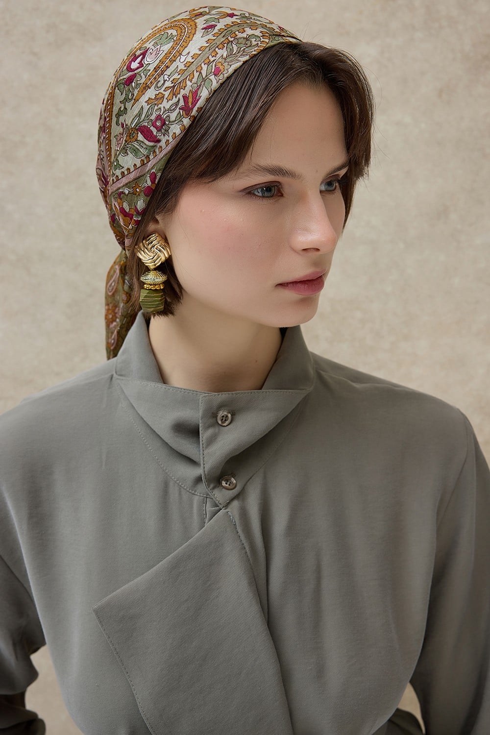 Haki Liora Ceket Yaka Gömlek 