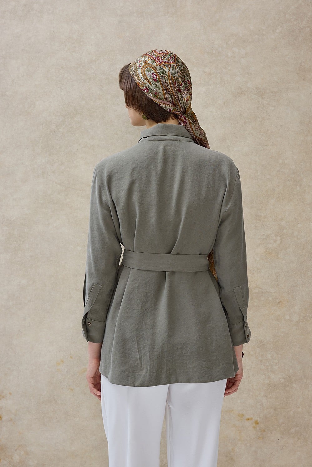 Haki Liora Ceket Yaka Gömlek 