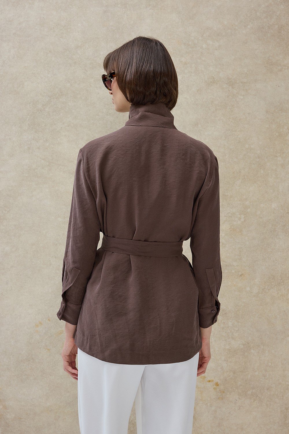 Kahverengi Liora Ceket Yaka Gömlek 