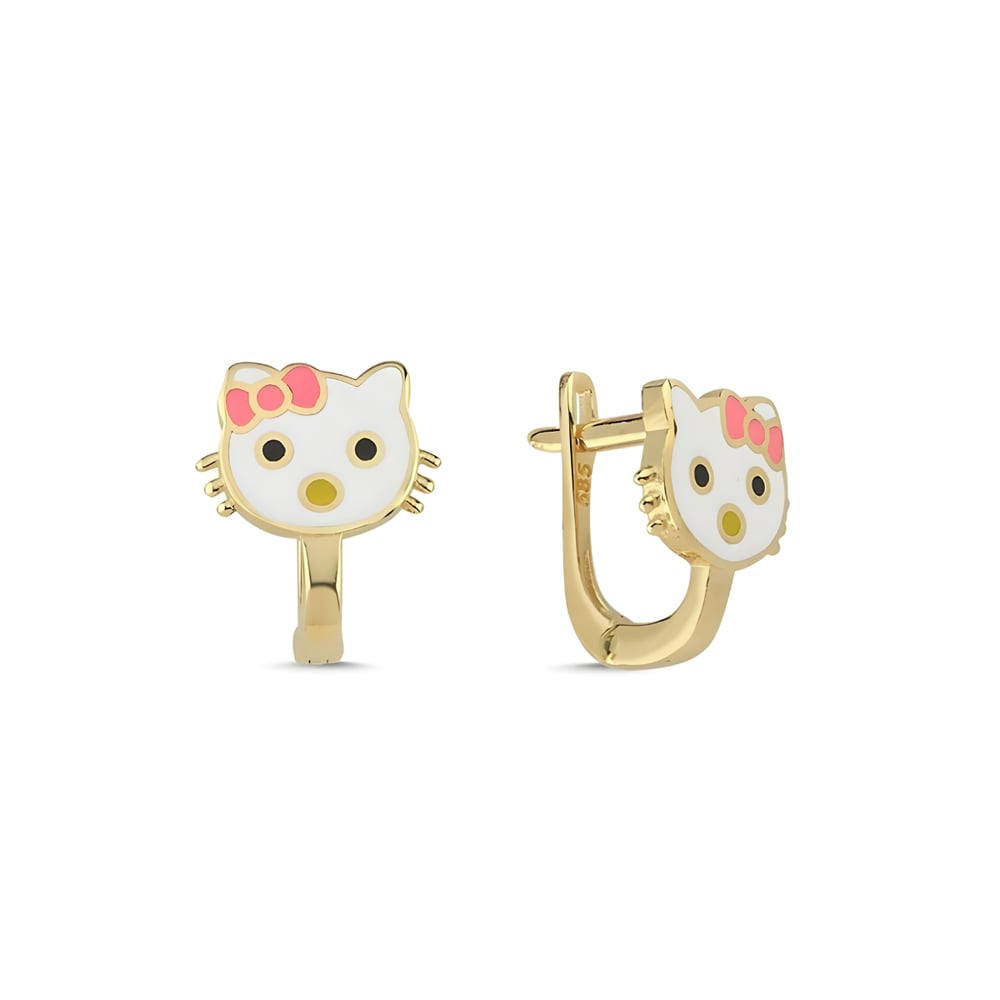 14 Ayar Altın Hello Kitty Çocuk Küpesi