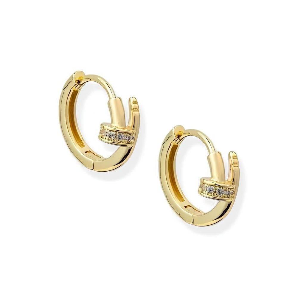 14 Ayar Altın Taşlı Cartier Model Küpe