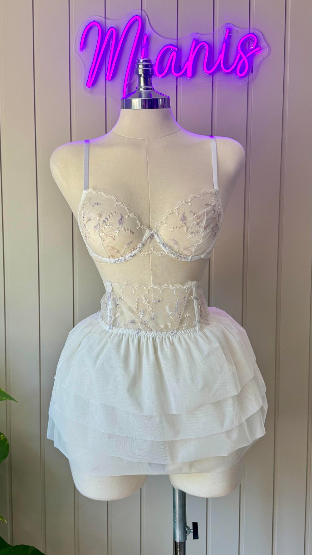 Beyaz Dantelli 3lü Bralet Takım