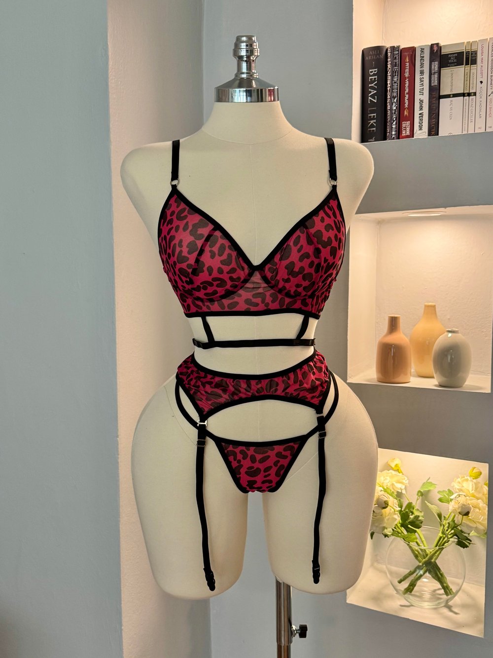 Premium Leopar Jartiyer Takım