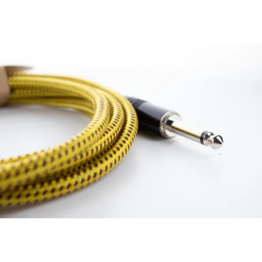 Cordial Cable EI 3 PP-TWEED-YE Tweed Örgü Kaplama Gitar Kablosu (3m, Sarı)