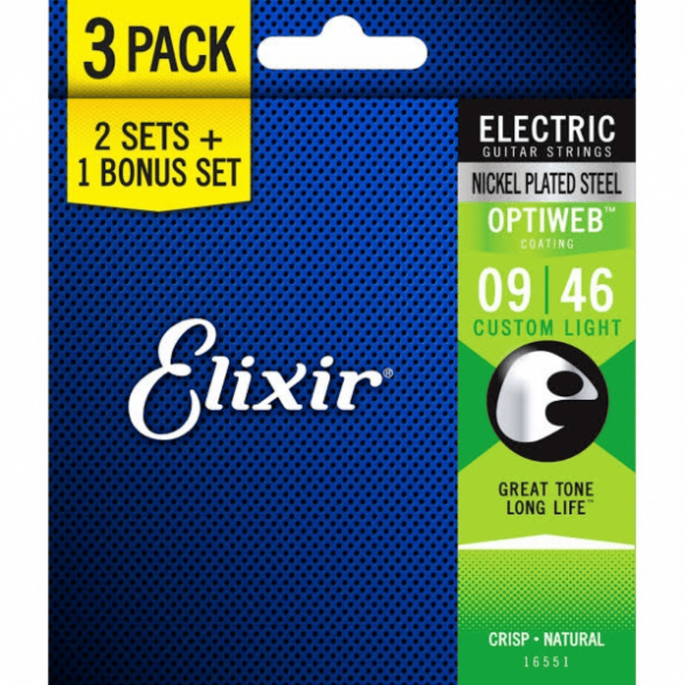 Elixir 16551 Optiweb Coating Nickel Plated Steel 3lü Elektro Gitar Teli (9-46)
