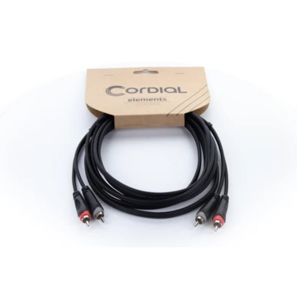Cordial Cable EU 1.5 CC Stereo 2x RCA - 2x RCA Ses Kablosu (1.5m, Siyah)