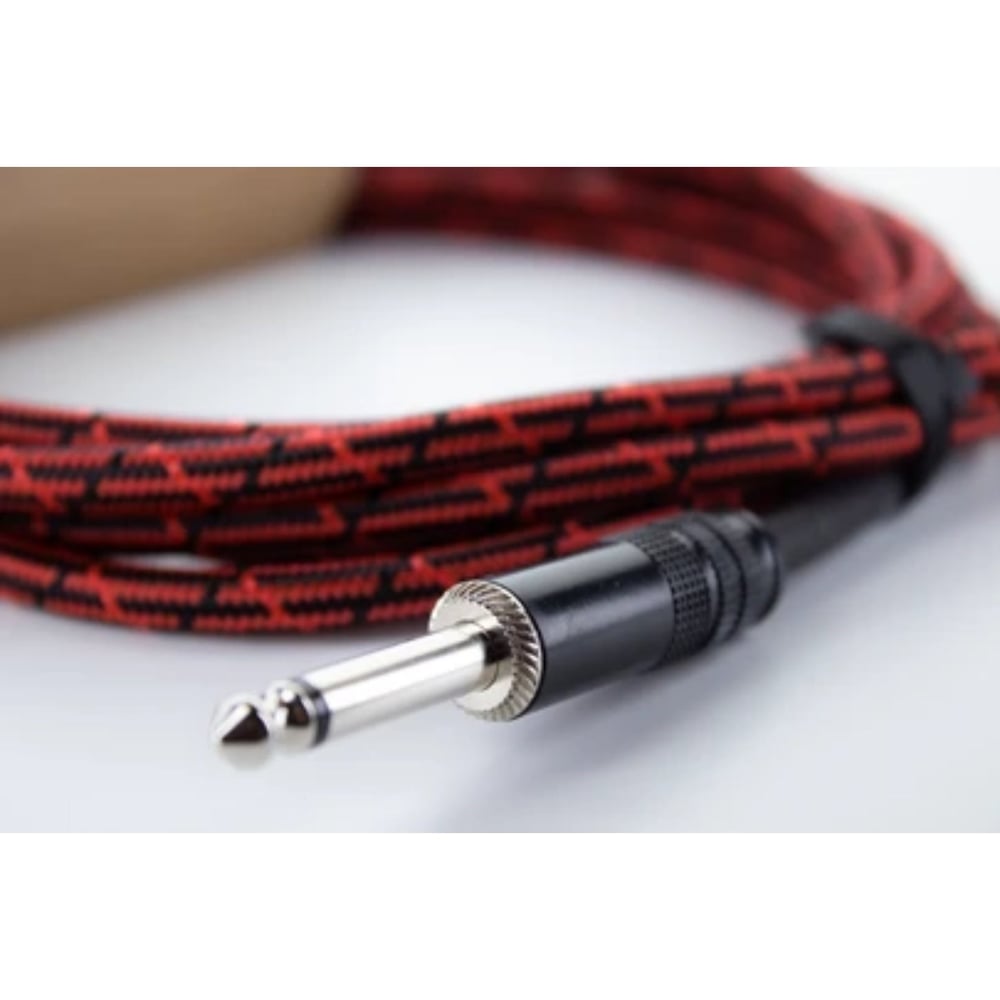 Cordial Cable EI 5 PP-TWEED-RD Tweed Örgü Kaplama Gitar Kablosu (5m, Kırmızı)