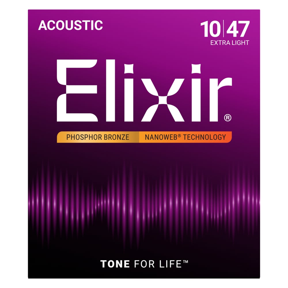 Elixir 16002 Nanoweb Phosphor Bronze Akustik Gitar Teli (10-47)