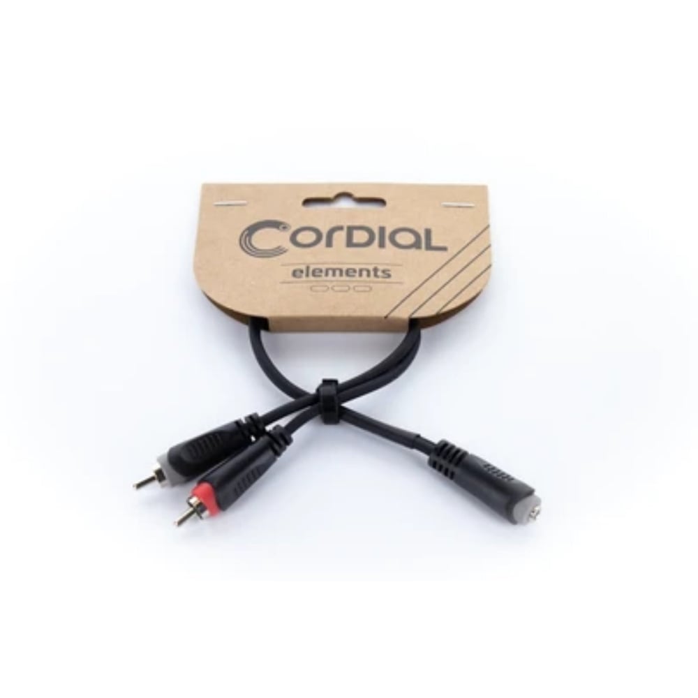 Cordial Cable EY 0.3 YCC 3.5mm Stereo Dişi - 2x RCA Erkek Y-Adaptör Kablosu (0.3m)