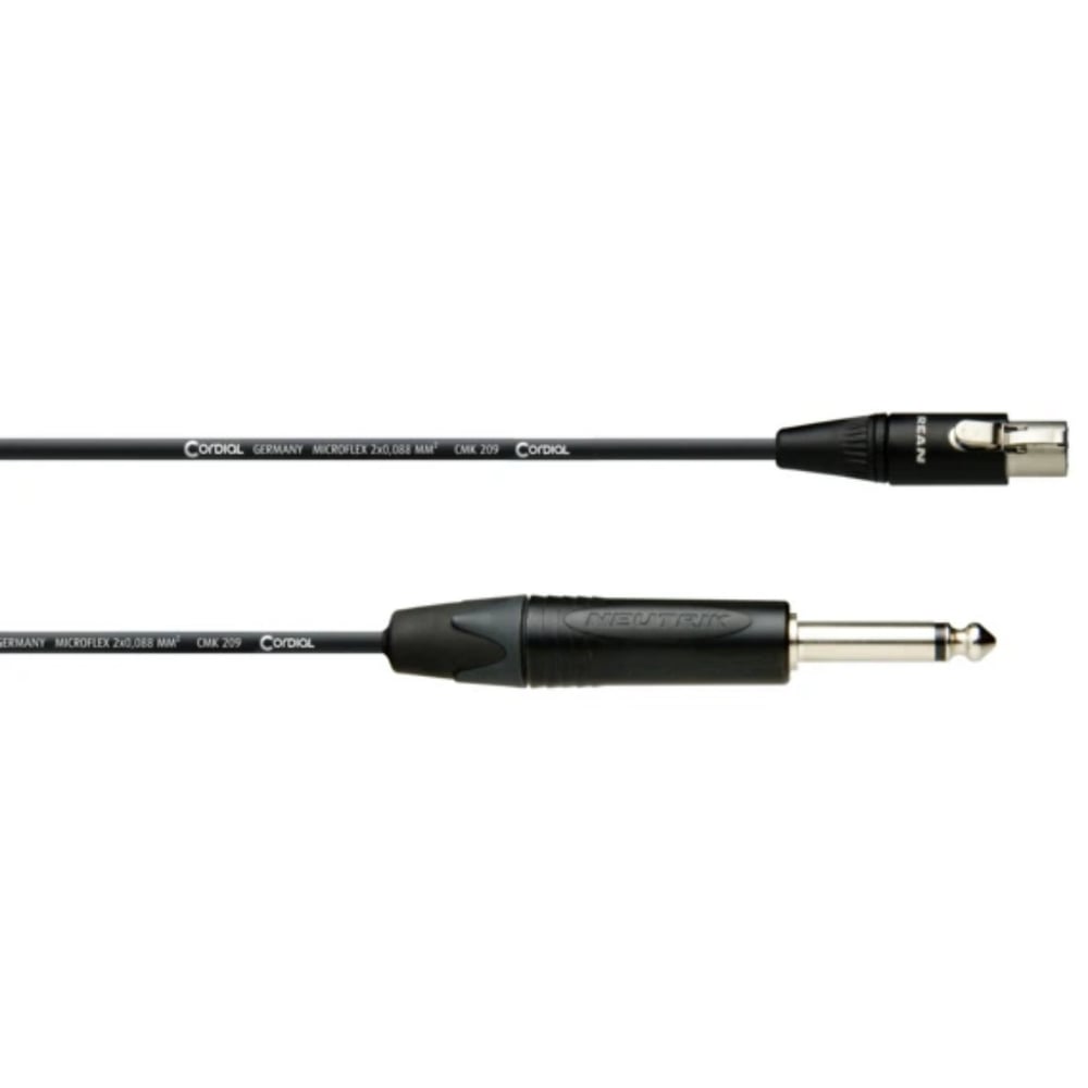 Cordial Cable CPI 1 FP-RT 4 4-Pin Mini XLR - 6.3mm Telsiz Gitar Kablosu (1m, Siyah)