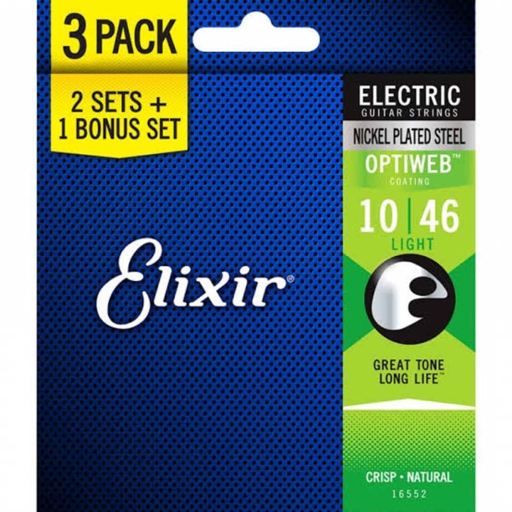 Elixir 16552 Optiweb Light 3lü Elektro Gitar Teli (10-46)
