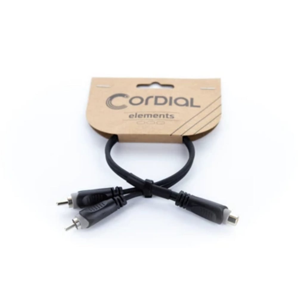 Cordial Cable EY 0.3 ECC RCA Dişi - 2x RCA Erkek Y-Adaptör Kablosu (0.3m, Siyah)