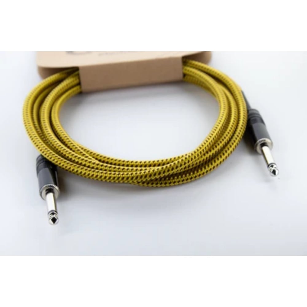 Cordial Cable EI 5 PP-TWEED-YE Tweed Örgü Kaplama Gitar Kablosu (5m, Sarı)