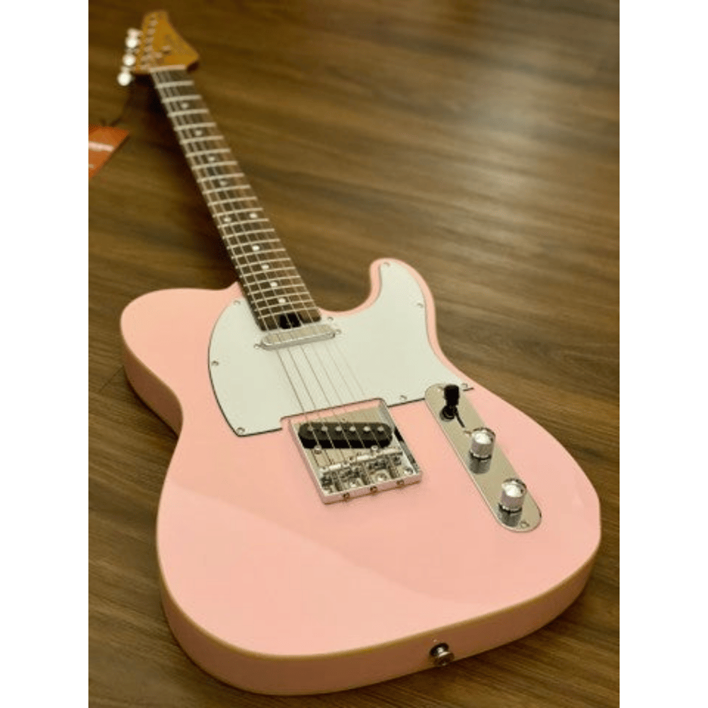 Soloking T-1B Vintage MKII with Roasted Maple Neck and Rosewood FB in Shell Pink W/Gigbag