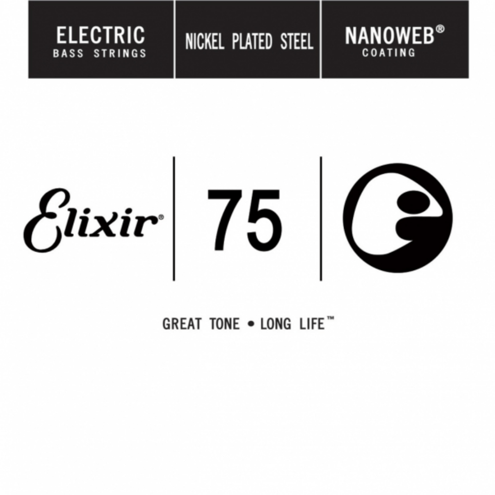 Elixir NANOWEB Coating Long Scale Tek Bas Gitar Teki (.075)
