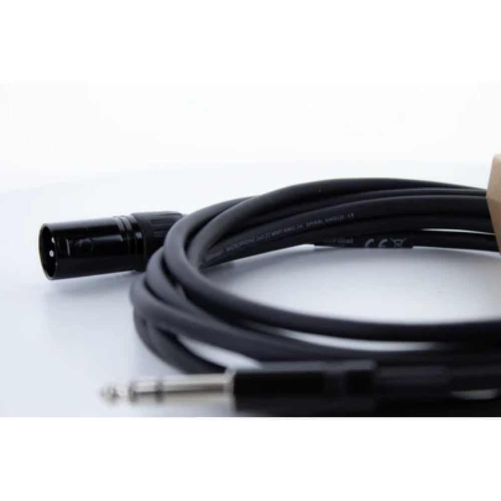 Cordial Cable EM 3 MV XLR Erkek - 6.3mm Stereo Jack Kablosu (3m, Siyah)