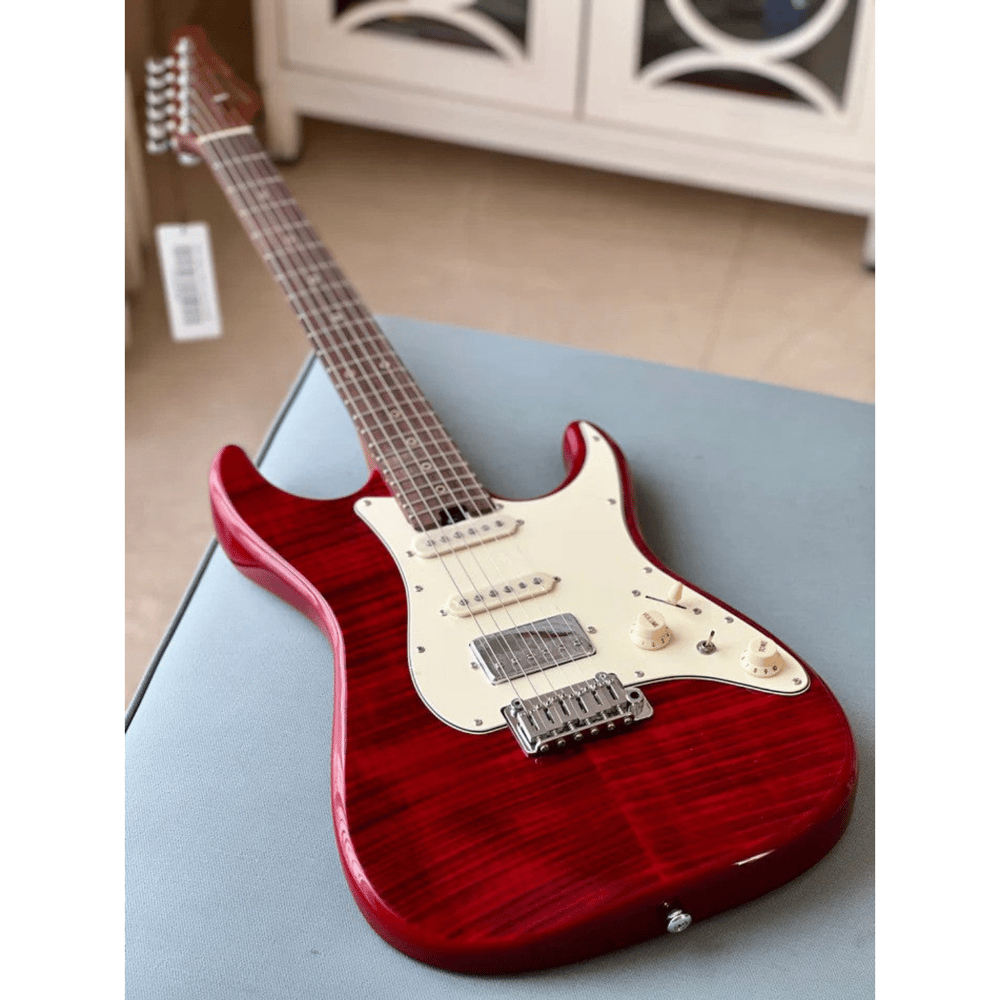 Soloking MS-11 Classic MKII in Transparent Red with 5A Flame Top Special Run W/Gigbag