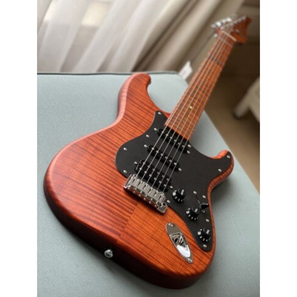Soloking MS-1 FM Artisan with Roasted Flame Neck in Caramel Special Run W/Hardcase
