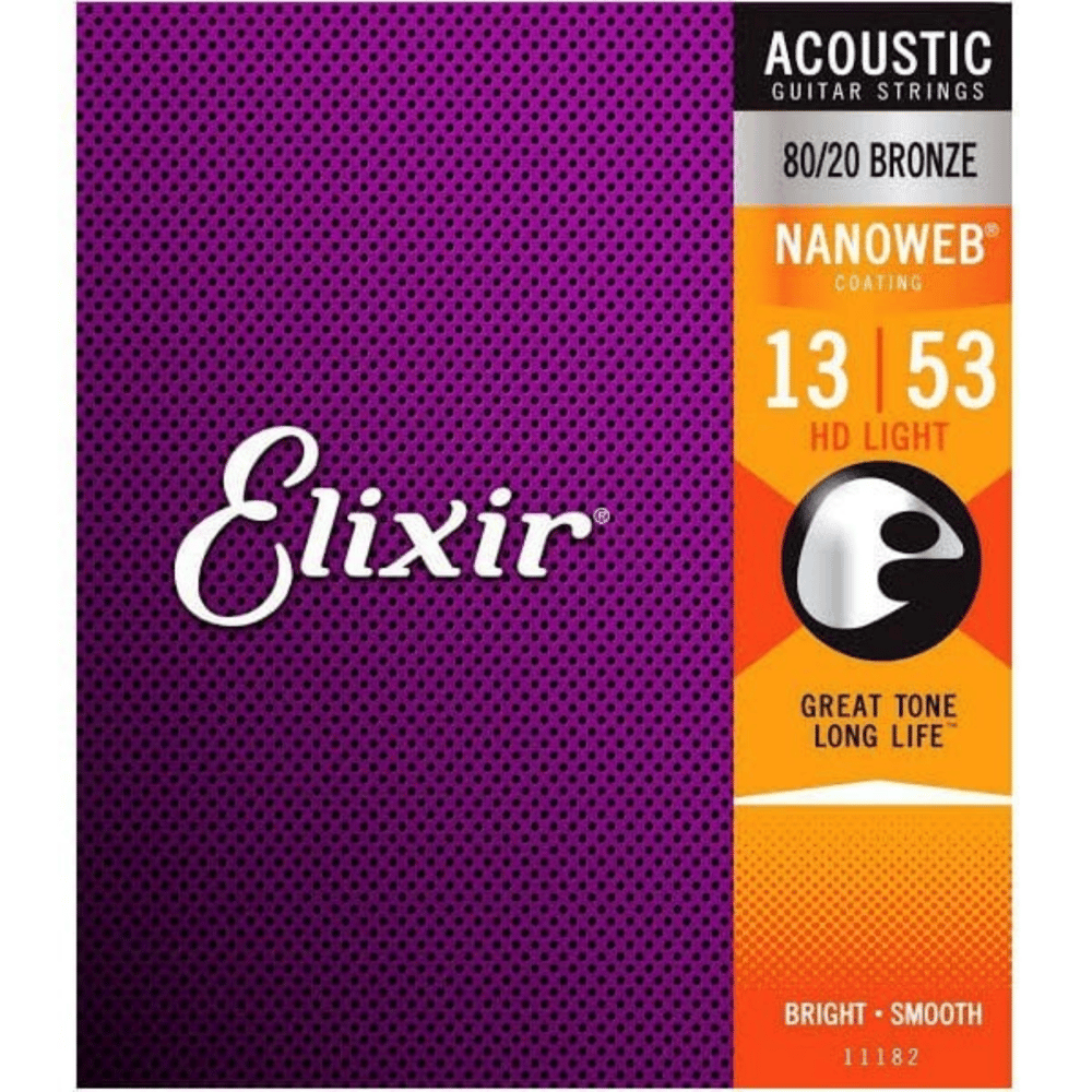 Elixir 11182 80/20 Bronze HD Light Akustik Gitar Teli (13-53)