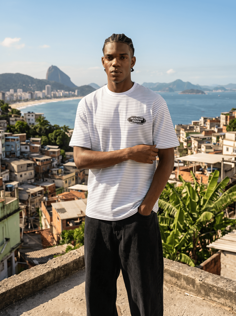 Oversize Çizgili T-Shirt