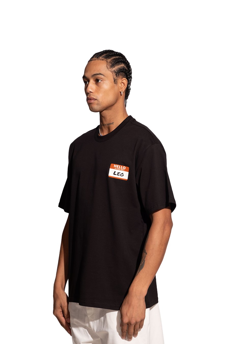 Erkek Oversize Siyah T-Shirt Aslan Burcu