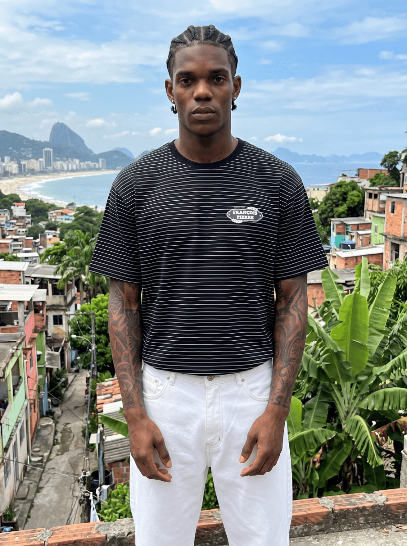Oversize Çizgili T-Shirt