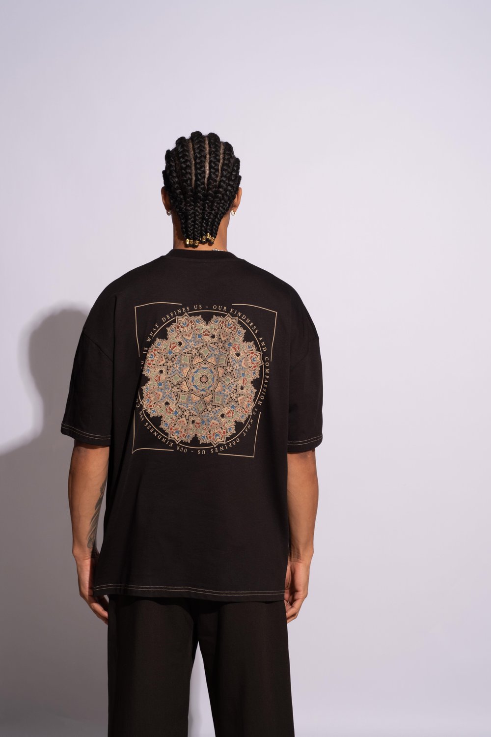 Erkek Oversize Mandela Siyah