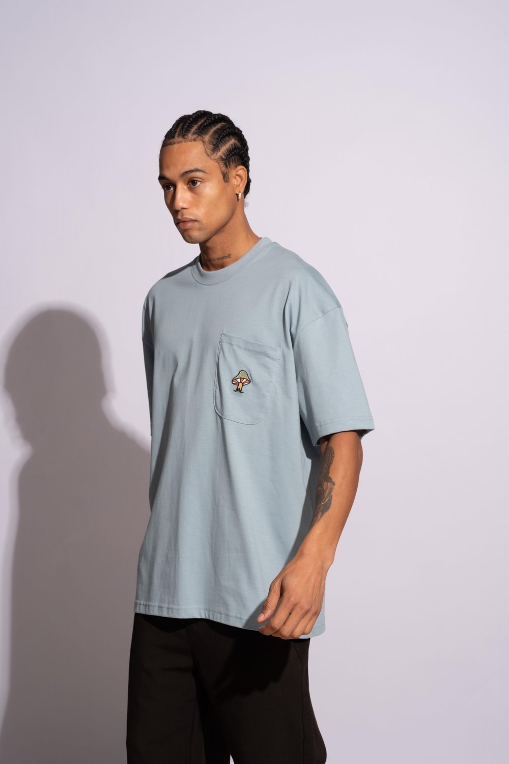 Erkek Oversize Mantar Mavi