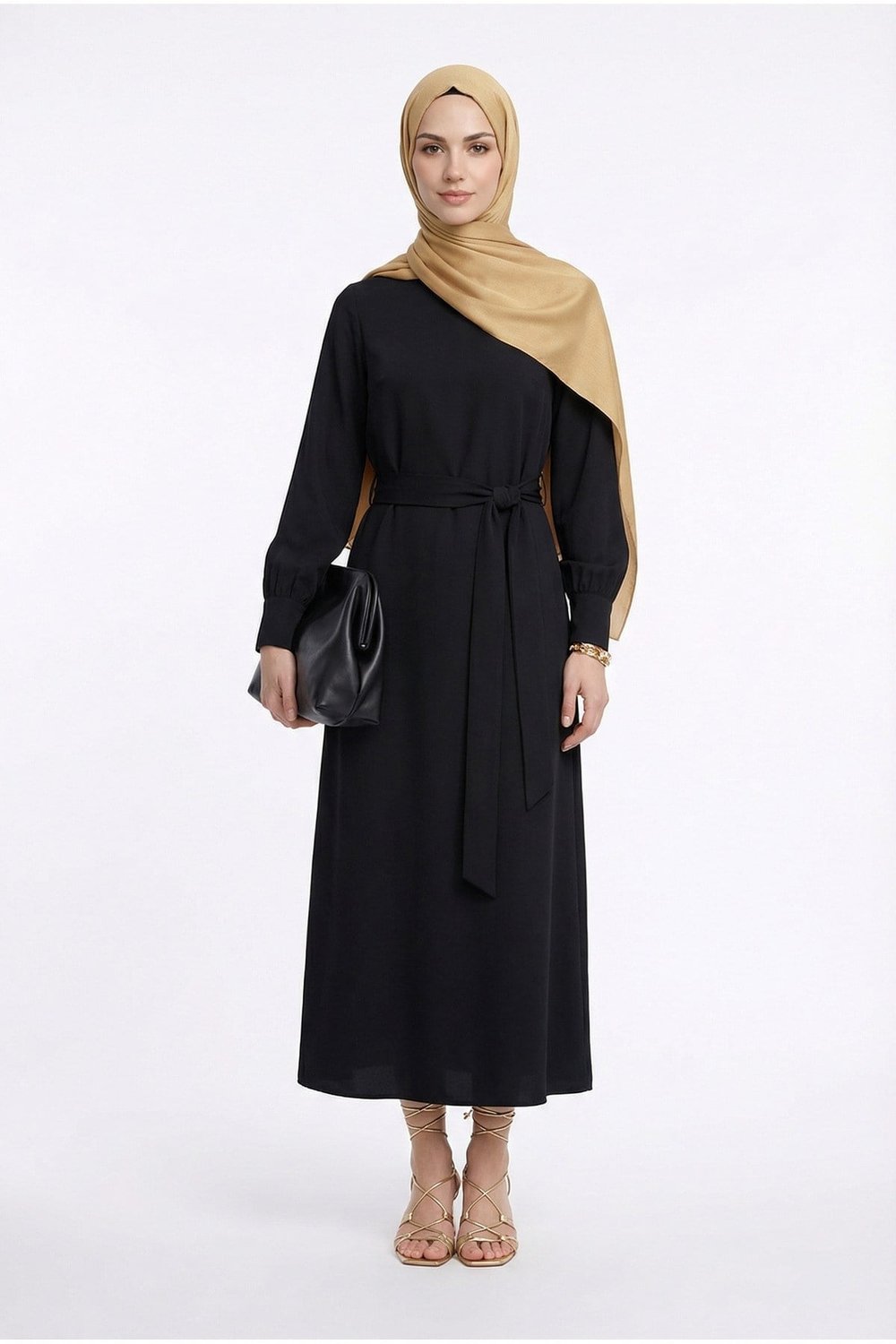 26YT904 Arm Trend Elbise-Siyah