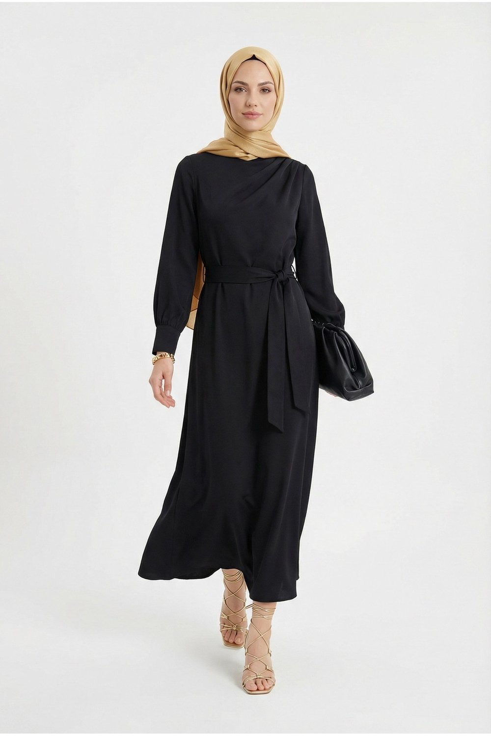 26YT904 Arm Trend Elbise-Siyah