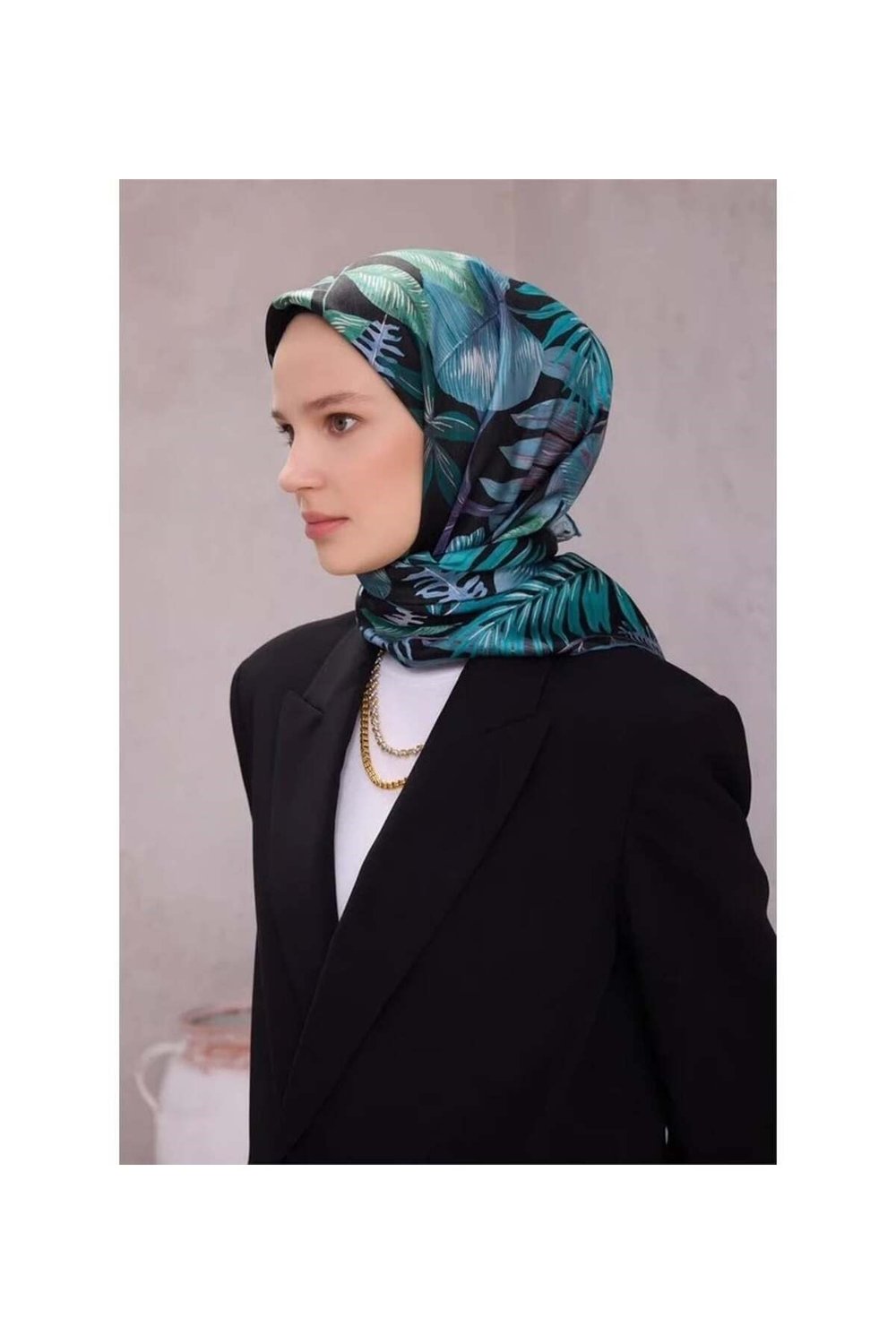 Twill İpek Eşarp - 4225-80 Siyah
